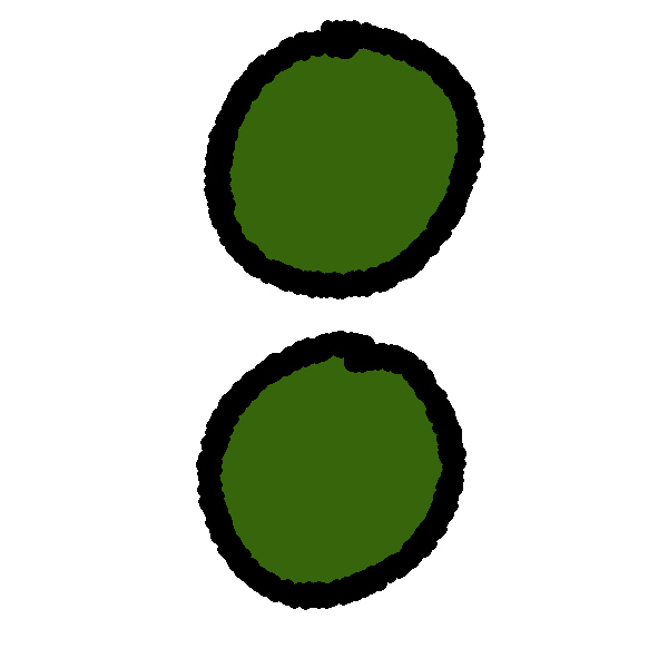  A green punctuation colon.